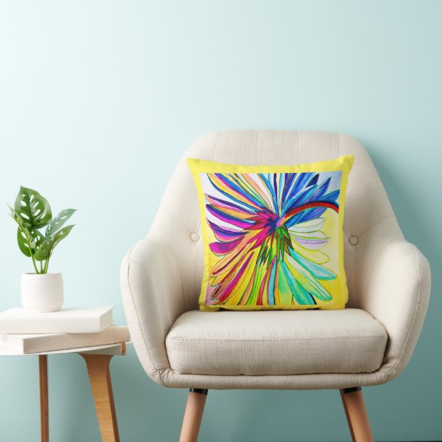 Rainbow gerbera farbenfrohe Blume Kissen (Stuhl )