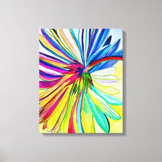 Rainbow gerbera farbenfrohe Blume Leinwanddruck (Vorderseite)