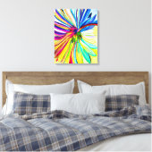 Rainbow gerbera farbenfrohe Blume Leinwanddruck (Insitu (Schlafzimmer))