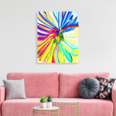 Rainbow gerbera farbenfrohe Blume Leinwanddruck (Insitu (Wohnzimmer))