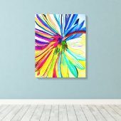 Rainbow gerbera farbenfrohe Blume Leinwanddruck (Insitu (Holzboden))