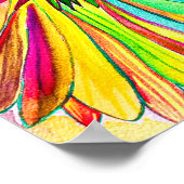 Rainbow gerbera farbenfrohe Blume Poster (Ecke)