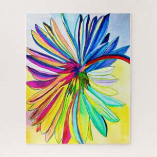 Rainbow gerbera farbenfrohe Blume Puzzle