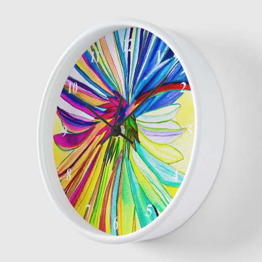 Rainbow gerbera farbenfrohe Blume Uhr (Winkel)