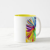Rainbow gerbera farbenfrohe Blume Zweifarbige Tasse (VorderseiteRechts)