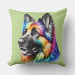 Rainbow German Shepherd Cozy Poem  Kissen