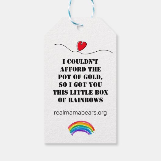 Rainbow-Geschenkmarke Geschenkanhänger (Rückseite)