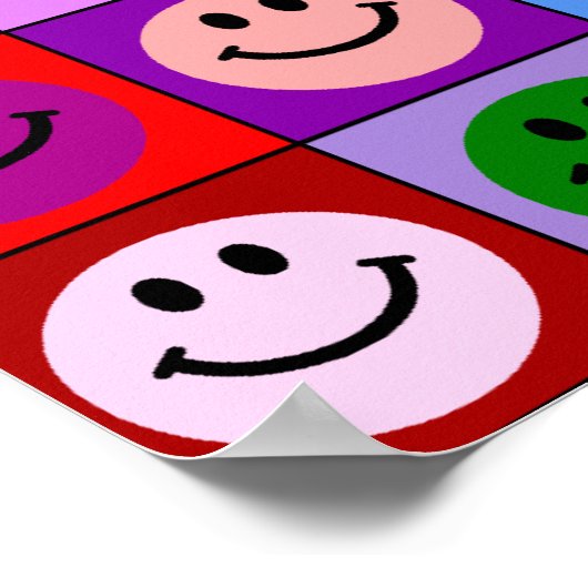 Rainbow-Gesichtsquadrate Poster (Ecke)