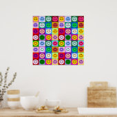 Rainbow-Gesichtsquadrate Poster (Küche)