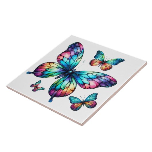 Rainbow-gestanzte Glaskugeln beleuchtet Fliese (Seite)