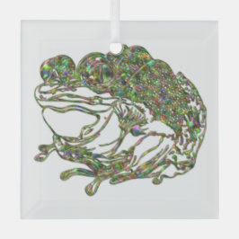 Rainbow-gestanztes Glas Look Frosch Art Glas Ornam Ornament Aus Glas