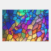 Rainbow-gestanztes Glasmuster Geschenkpapier Set (Vorderseite)