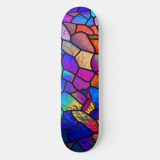 Rainbow-gestanztes Glasmuster Skateboard (Vorderseite)