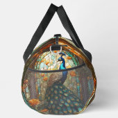 Rainbow-gestanztes Glass Peacock Große Duffel-Tasc Duffle Bag (Rechts)