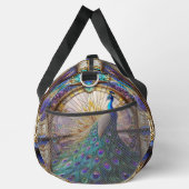 Rainbow-gestanztes Glass Peacock Große Duffel-Tasc Duffle Bag (Rechts)