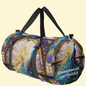 Rainbow-gestanztes Glass Peacock Große Duffel-Tasc Duffle Bag