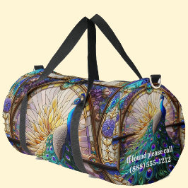 Rainbow-gestanztes Glass Peacock Große Duffel-Tasc Duffle Bag