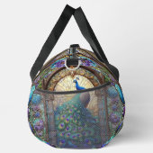 Rainbow-gestanztes Glass Peacock Große Duffel-Tasc Duffle Bag (Rechts)