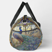 Rainbow-gestanztes Glass Peacock Große Duffel-Tasc Duffle Bag (Rechts)
