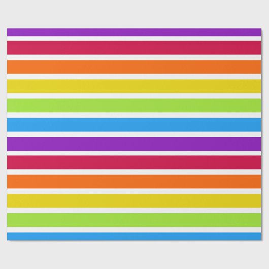 Rainbow-gestreift Bright Horizontal Geschenkpapier (Flach)