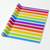 Rainbow-gestreift Bright Horizontal Geschenkpapier (Ungerollt)
