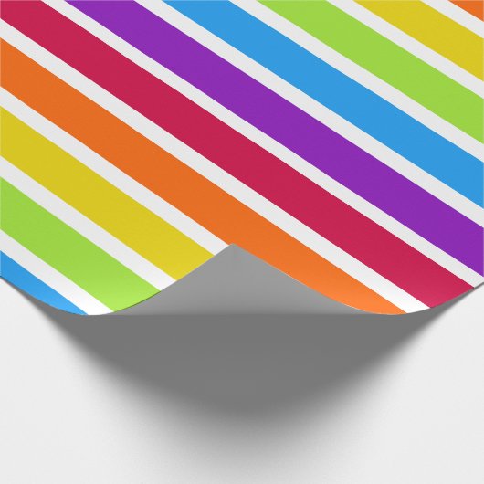 Rainbow-gestreift Bright Horizontal Geschenkpapier (Ecke)
