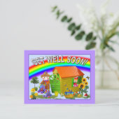 RAINBOW "Get Well bald!" Postkarte (Stehend Vorderseite)