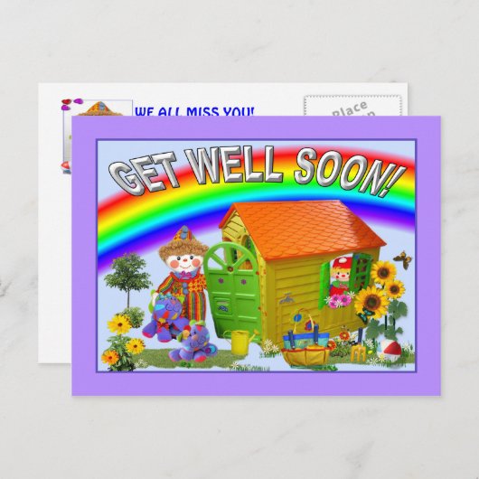 RAINBOW "Get Well bald!" Postkarte (Vorne/Hinten)