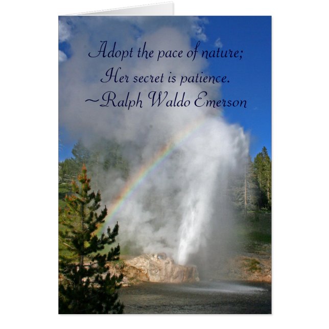 Rainbow Geyser Yellowstone w/Famous Emerson Quote (Vorne)
