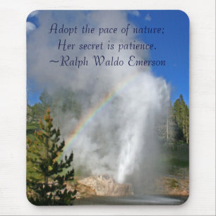Rainbow Geyser Yellowstone w/Famous Emerson Quote Mousepad
