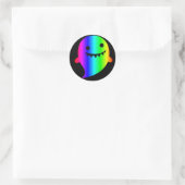 Rainbow Ghost-Aufkleber Runder Aufkleber (Tasche)