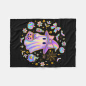 Rainbow Ghost Hexe Shirt Niedlich Pumpkin Cauldron Fleecedecke (Vorderseite (Horizontal))