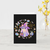 Rainbow Ghost Hexe Shirt Niedlich Pumpkin Cauldron Karte (Gelbe Blume)