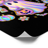 Rainbow Ghost Hexe Shirt Niedlich Pumpkin Cauldron Poster (Ecke)