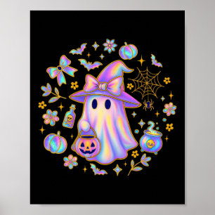 Rainbow Ghost Hexe Shirt Niedlich Pumpkin Cauldron Poster