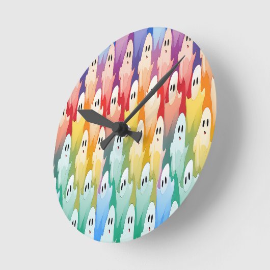 Rainbow Ghost Runde Wanduhr (Winkel)