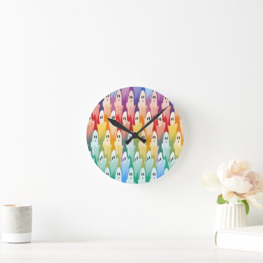 Rainbow Ghost Runde Wanduhr (Zuhause)