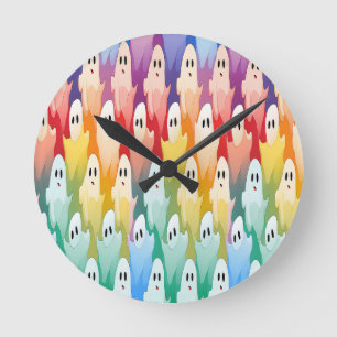 Rainbow Ghost Runde Wanduhr