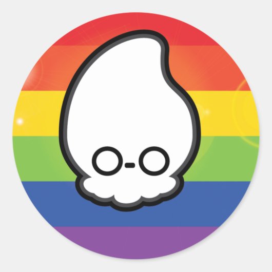 Rainbow Ghost Tintenfisch Runder Aufkleber (Vorderseite)