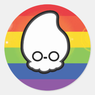 Rainbow Ghost Tintenfisch Runder Aufkleber