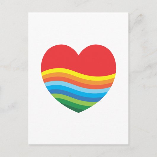 Rainbow Gift Popular Presular Heart Postkarte (Vorderseite)
