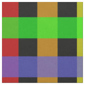 Rainbow Gingham auf schwarz Stoff (Nahaufnahme)