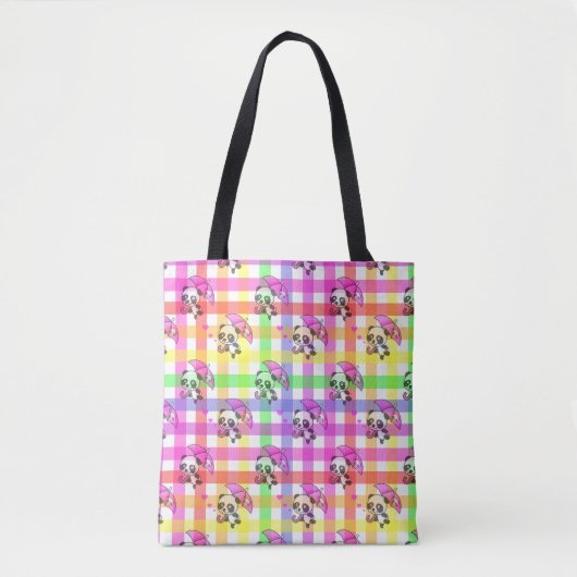 Rainbow Gingham Design Tasche (Vorderseite)