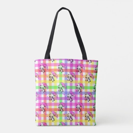 Rainbow Gingham Design Tasche (Rückseite)
