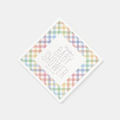 Rainbow Gingham karierte niedliche Pastellbaby Dus Serviette (Ecke)