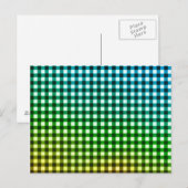 Rainbow-Gingham Postkarte (Vorne/Hinten)