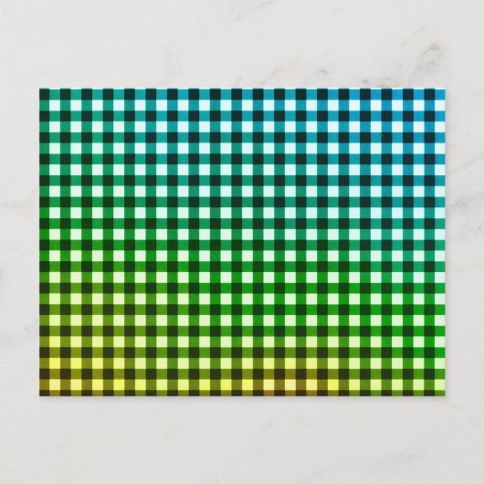 Rainbow-Gingham Postkarte (Vorderseite)