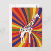 Rainbow Giraffe Art Postkarte (Vorne/Hinten)