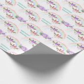 Rainbow Giraffe Faces Birthday Geschenkpapier (Ecke)