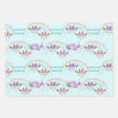 Rainbow Giraffe Faces Birthday Geschenkpapier Set (Vorderseite 3)